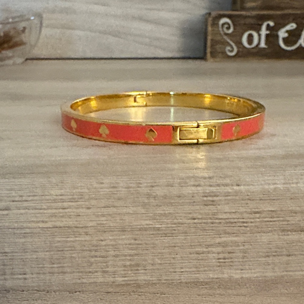 Kate Spade Gold and Pink Heart Bracelet - Picture 3 of 3
